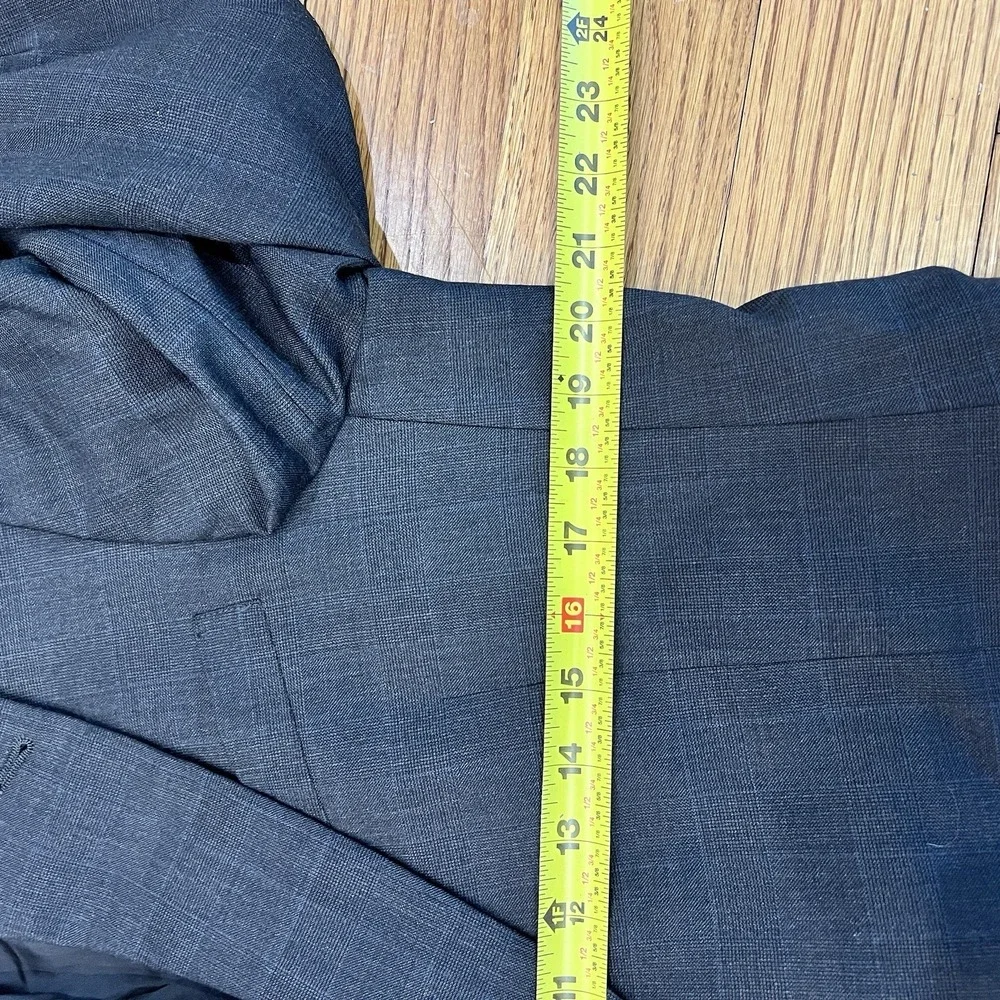 Hart Schaffner Marx Sport Coat Mens Size 40R Gray Windowpane Pattern‎